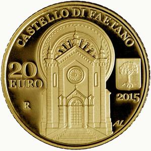 San Marino / Fifty Euro Gold 2015 Castles Faetano Montegiardino - reverse photo