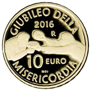 San Marino / Ten Euro Gold 2016 Jubilee of Mercy - reverse photo