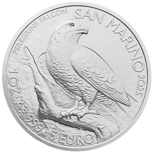 San Marino / Silver Ounce 2025 Peregrine Falcon - reverse photo
