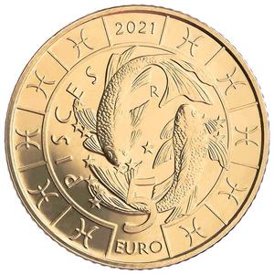 San Marino / Five Euro 2021 Zodiac - Pisces - reverse photo