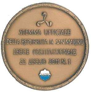 San Marino / Bronze Medal 2012 Coat of Arms - reverse photo