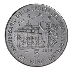 San Marino / Five Euro 2014 Berlin Wall - reverse photo