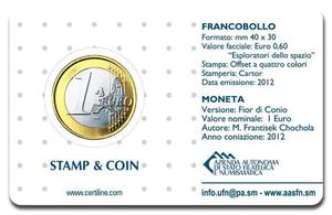 San Marino / One Euro 2012 Coat of Arms - reverse photo