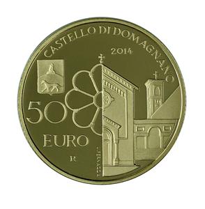 San Marino / Fifty Euro Gold 2014 Castles Acquaviva Domagnano - reverse photo
