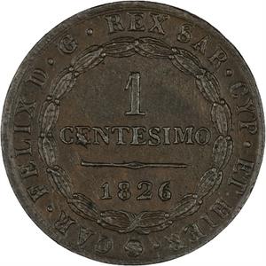 Sardinia / One Centesimo 1826 - reverse photo
