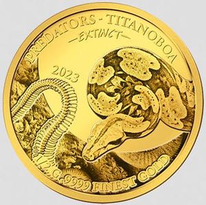 Senegal / Gold Half Gram 2023 Extinct Predators - Titanoboa - reverse photo