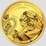 Senegal / Gold Half Gram 2023 Extinct Predators - Titanoboa - reverse photo