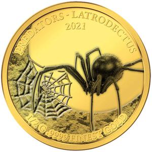 Senegal / Gold Half Gram 2021 Predators - Latrodectus - reverse photo