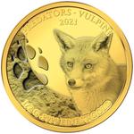 Gold Half Gram 2021 Predators - Vulpini: Photo 2021 Senegal .9999 Gold Coin - Fox - Vulpini / thumbnail