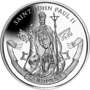 Seychelles / Five Rupees 2014 Saint John Paul II - reverse photo