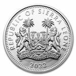 Silver Two Ounces 2022 Giraffe: Photo 2022 Sierra Leone 2 oz Silver $20 High Relief Wild Five: Giraffe / thumbnail