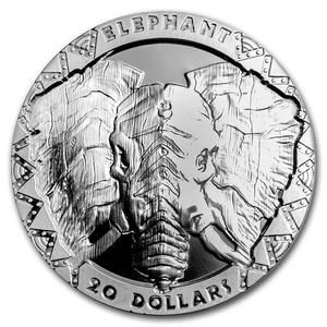 Sierra Leone / Silver Two Ounces 2019 Elephant - reverse photo