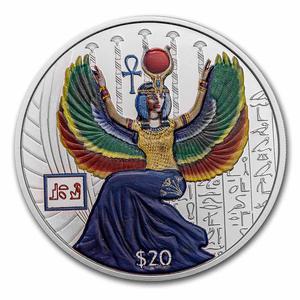 Sierra Leone / Silver Two Ounces 2023 Egyptian Gods - Isis - reverse photo