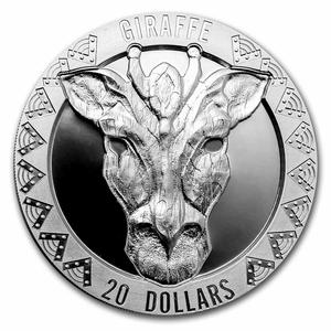 Sierra Leone / Silver Two Ounces 2022 Giraffe - reverse photo