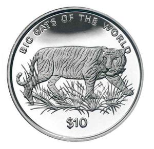 Sierra Leone / Ten Leones 2001 Big Cats - Tiger - reverse photo
