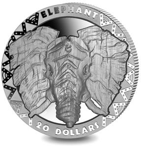 Sierra Leone / Silver Two Ounces 2019 Big Five - Elephant - reverse photo