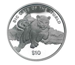 Sierra Leone / Ten Leones 2001 Big Cats - Cougar - reverse photo