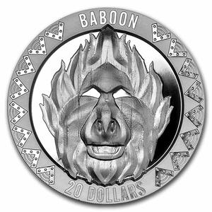 Sierra Leone / Silver Two Ounces 2022 Baboon - reverse photo