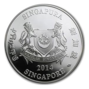 Singapore / Silver Ounce 2014 Native Orchids of Singapore - Coelogyne Rochussenii - obverse photo