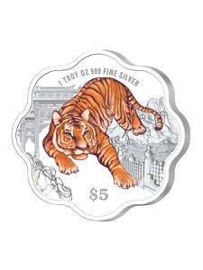 Singapore / Silver Ounce 2022 Year of the Tiger, Coloured - reverse photo