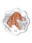 Silver Ounce 2022 Year of the Tiger, Coloured: Photo Coin, Singapore, Silver Ounce 2022 Year of the Tiger, Coloured / thumbnail