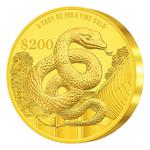 Gold Five Ounces 2025 Year of the Snake: Photo Coin, Singapore, Gold Five Ounces 2025 Year of the Snake / thumbnail