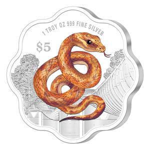 Singapore / Silver Ounce 2025 Year of the Snake, Coloured - reverse photo