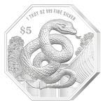 Silver Ounce 2025 Year of the Snake: Photo Coin, Singapore, Silver Ounce 2025 Year of the Snake / thumbnail
