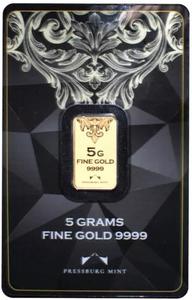 Slovakia / Gold Five Grams Bar - Pressburg Mint - reverse photo