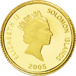 Solomon Islands / Ten Dollars Gold 2005 Prospecting for Gold - obverse photo