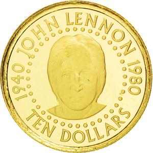 Solomon Islands / Ten Dollars Gold 2005 John Lennon - reverse photo