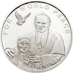 Solomon Islands / Ten Dollars Silver 2010 Mother Teresa - reverse photo