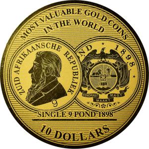 Solomon Islands / Ten Dollars Gold 2017 Single 9 Pond - reverse photo