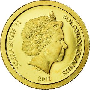 Solomon Islands / Five Dollars Gold 2011 Great Pyramid - reverse photo