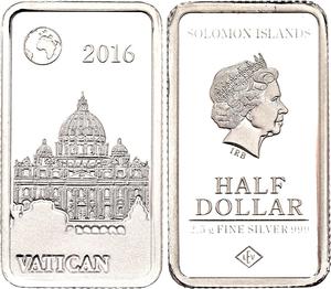 Solomon Islands / Silver Two and a Half Grams 2016 Vatican - obverse photo