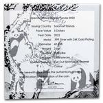 Silver Two Ounces 2022 Filigree Panda: Photo Coin, Solomon Islands, Silver Two Ounces 2022 Filigree Panda / thumbnail