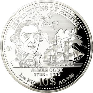 Solomon Islands / Silver Ounce 2013 James Cook - reverse photo