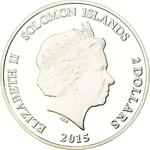 Two Dollars Silver 2015 Abu Simbel: Photo Coin, Solomon Islands, Two Dollars Silver 2015 Abu Simbel / thumbnail