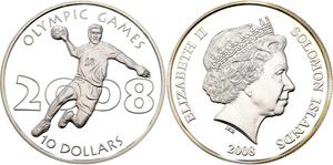 Solomon Islands / Silver Ounce 2008 Olympic Games - Handball - reverse photo