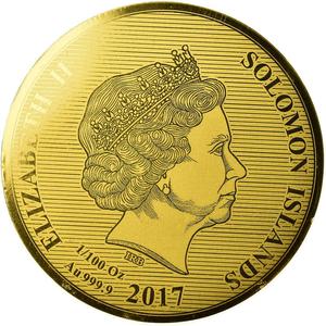 Solomon Islands / Ten Dollars Gold 2017 One Hundred Escudos - obverse photo