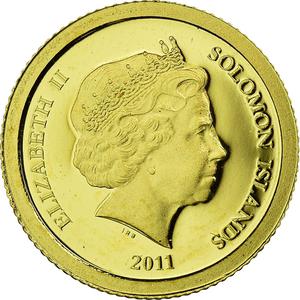 Solomon Islands / Five Dollars Gold 2011 Mausoleum - reverse photo