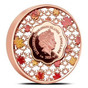 Solomon Islands / Silver Two Ounces 2023 Filigree Maple Leaf - obverse photo