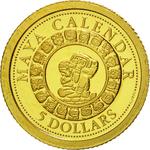 Five Dollars Gold 2012 Maya Calendar: Photo Coin, Solomon Islands, Five Dollars Gold 2012 Maya Calendar / thumbnail