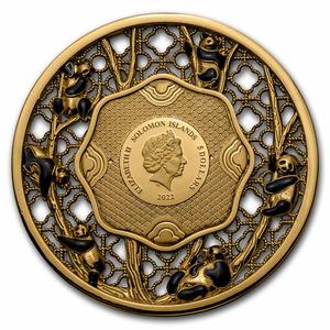 Solomon Islands / Silver Two Ounces 2022 Filigree Panda - obverse photo