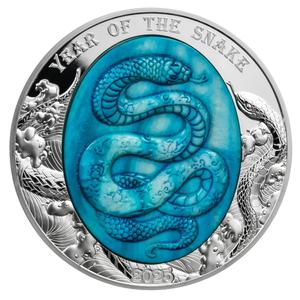 Solomon Islands / Silver Five Ounces 2025 Year of the Snake - reverse photo