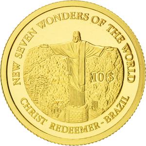 Solomon Islands / Ten Dollars Gold 2007 Christ Redeemer - reverse photo
