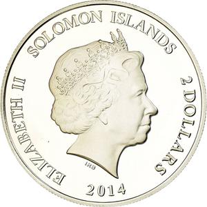 Solomon Islands / Two Dollars Silver 2014 Tutankhamun - reverse photo