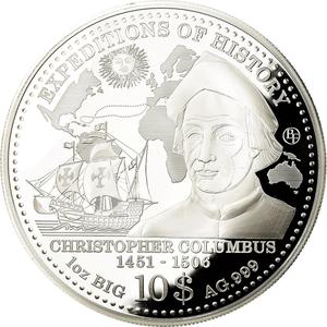 Solomon Islands / One Ounce Silver 2013 Christopher Columbus - reverse photo