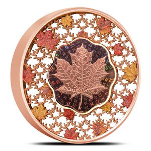 Solomon Islands / Silver Two Ounces 2023 Filigree Maple Leaf - reverse photo