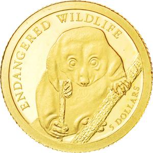 Solomon Islands / Five Dollars Gold 2010 Endangered Wildlife - reverse photo